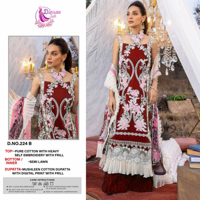 Dinsaa D 224 Cotton Pakistani Suits Catalog
